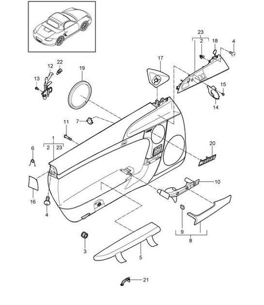 Diagram 807-010 Porsche Boxster GTS 718 4.0L PDK (400 Bhp) Body