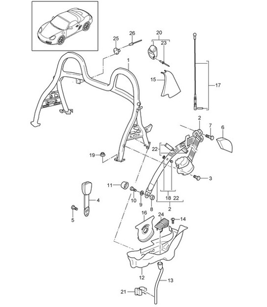 Diagram 812-000 Porsche Panamera Diesel V6 3.0L Carrosserie