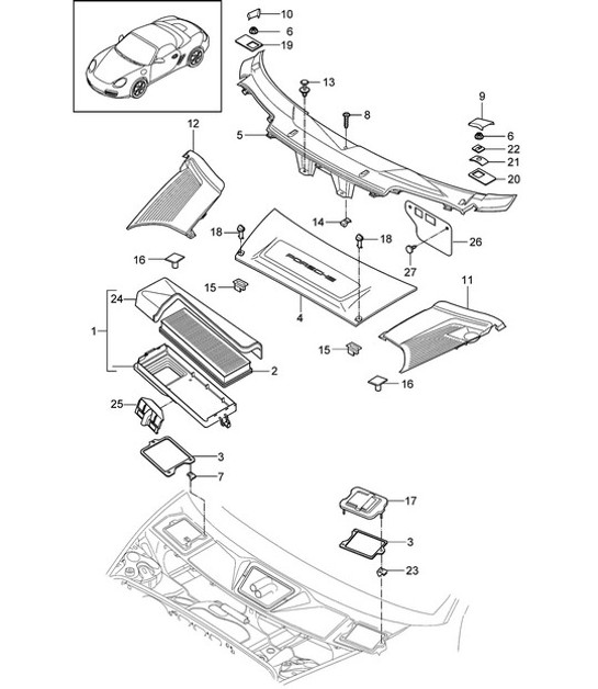 Diagram 813-020 Porsche 996 C2 3.4L 1997-08/01  车身