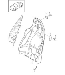 Backrest shell / Sports seat 987.2 Boxster / Boxster S 2009-12