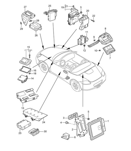 Diagram 901-003 Porsche Panamera Turbo S V8 4.8L Materiale elettrico