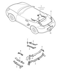 Faisceau de câbles - ARRIÈRE - 987.2 Boxster / Boxstert S 2009-12