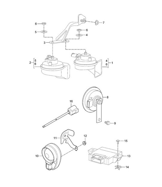 Diagram 903-000 Porsche Cayman 987C/981C（2005-2016 年） 电子设备