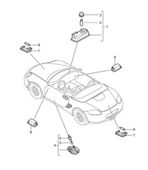 Luci interne / Luce vano bagagli / Luce vano motore / Luce vano portaoggetti / Luce vano piedi 987.2 Boxster / Boxster S 2009-12