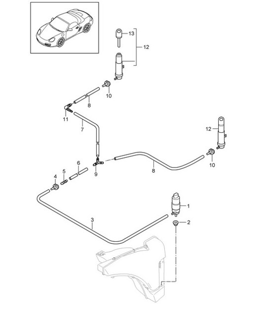 Diagram 904-020 Porsche Boxster 986/987/981 (1997-2016) Équipement électrique