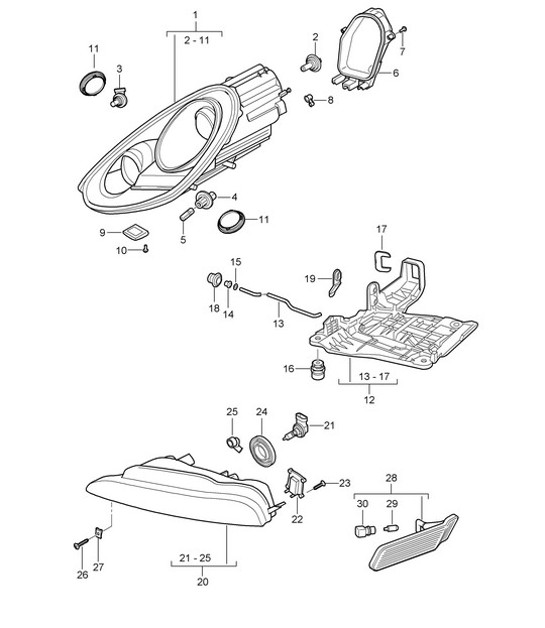 Diagram 905-000 Porsche Cayenne 3.2L V6 2003>> Materiale elettrico