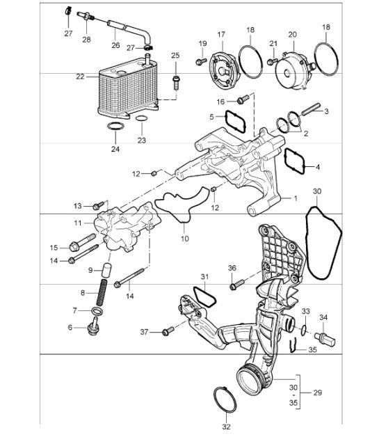 Diagram 104-00 Porsche 993（911）GT2 1994-97年 引擎
