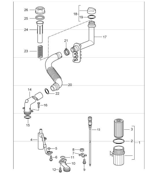 Diagram 104-05 Porsche 卡宴 S V8 4.2L 柴油 382HP 引擎
