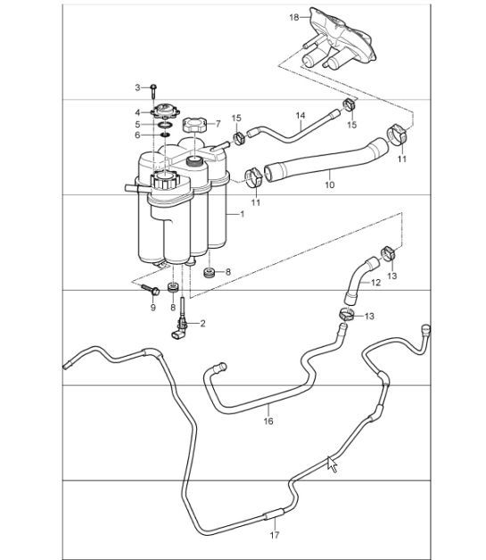 Diagram 105-21 Porsche Cayenne S 4.5L V8 2003>> Motore
