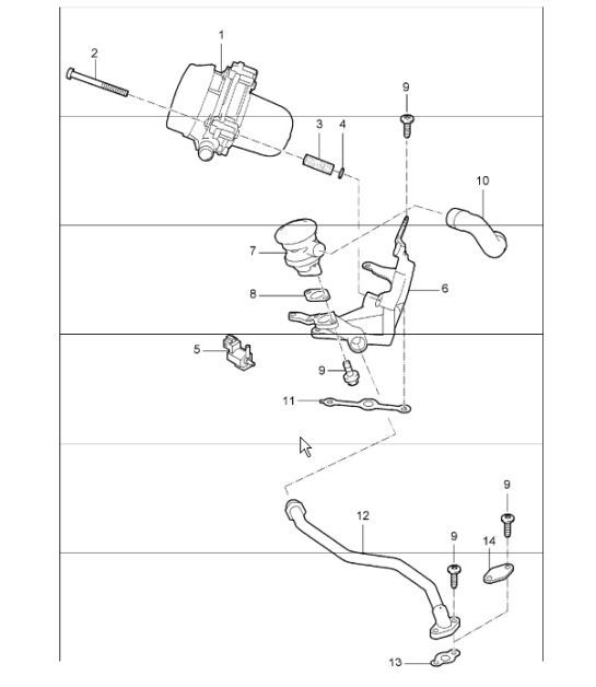 Diagram 108-05 Porsche Boxster 986/987/981（1997 年 - 2016 年） 引擎
