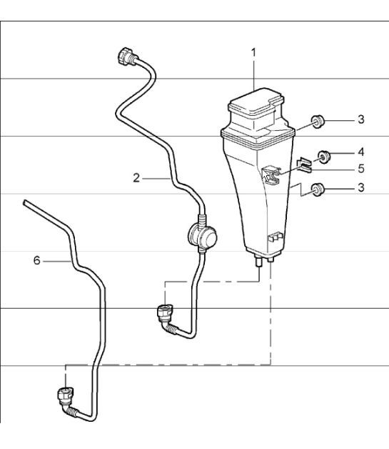 Diagram 201-20 Porsche 996 (911) (1997-2005) Système de carburant, système d'échappement