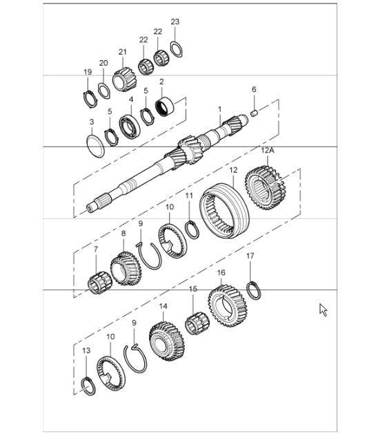 Diagram 303-00 Porsche 911Turbo 3.3L 1978-89 Trasmissione