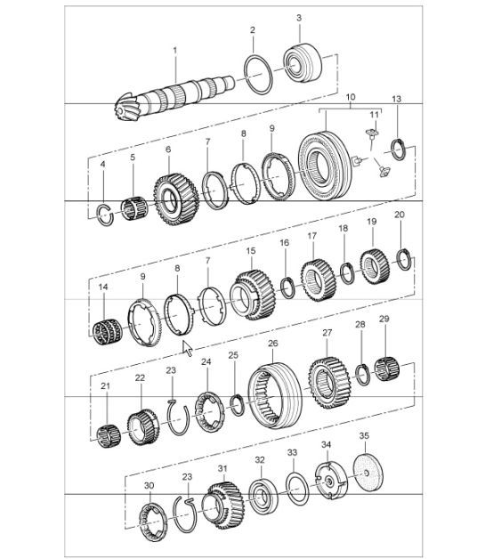 Diagram 303-05 Porsche Cayman 987C/981C (2005-2016) Trasmissione