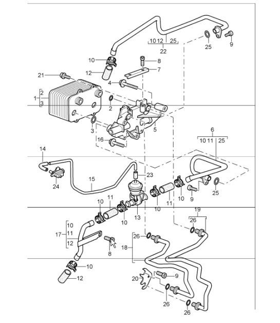 Diagram 360-00 Porsche 卡宴 3.2L V6 2003 年>> 传播