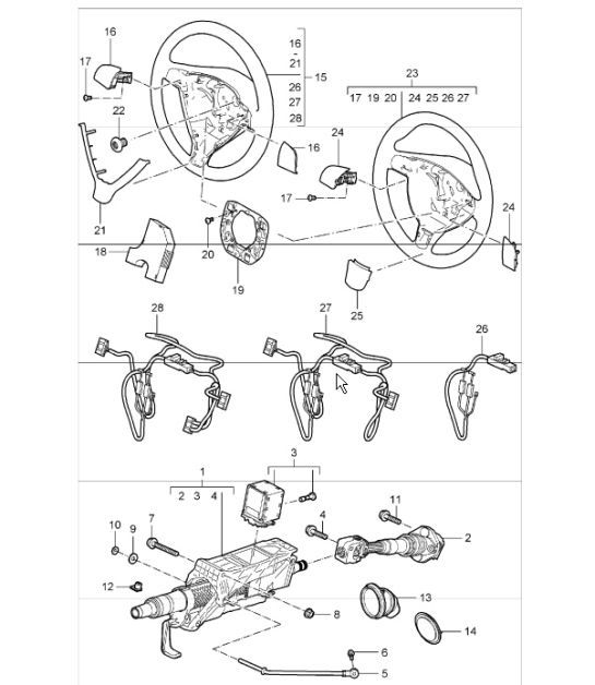 Diagram 403-05 Porsche 开曼718C(982C)2017>> 前轴、转向 