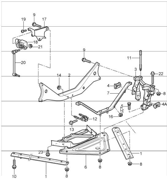 Diagram 501-01 Porsche Cayenne S/GTS 4.8L 2007>> Asse posteriore