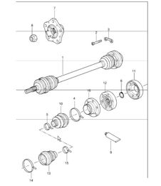 drive shaft and wheel hub 987 Boxster / Boxster S 2005-08