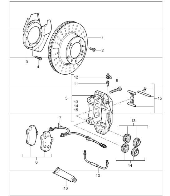 Diagram 602-00 Porsche 356 (1950-1965) Ruote, freni