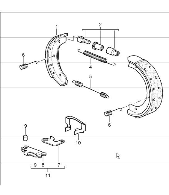 Diagram 603-05 Porsche 卡宴 V6 3.0L 柴油 245HP 车轮、制动器
