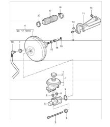 brake master cylinder and brake booster 987 Boxster / Boxster S 2005-08