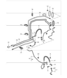 brake lines, brake lines underbody, vacuum line 987 Boxster / Boxster S 2005-08