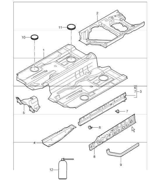 Diagram 801-20 Porsche 991（911）MK2 2016-2019 年  车身