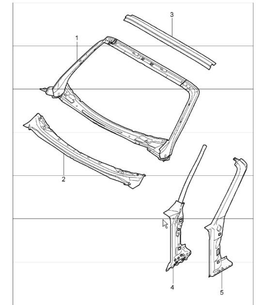 Diagram 801-45 Porsche Cayman GT4 RS Clubsport 2020-2024  车身