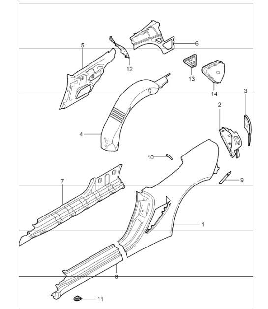 Diagram 801-50 Porsche 911 和 912（1965-1989）  车身