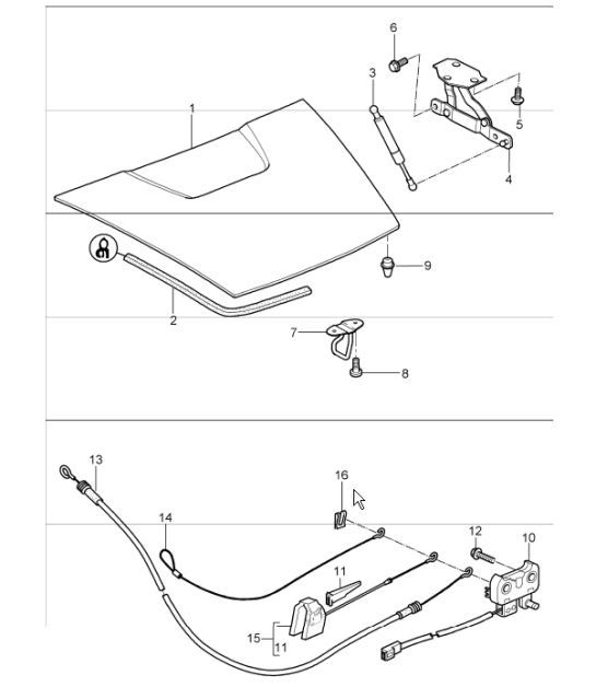 Diagram 803-05 Porsche 991 (911) MK1 2012-2016 Carrosserie