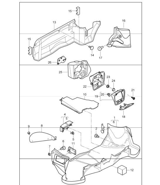 Diagram 807-01 Porsche Cayman 987C/981C (2005-2016) Carrozzeria