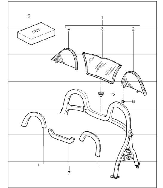 Diagram 812-01 Porsche Cayenne MK2 (957) 2007-2010 Carrosserie
