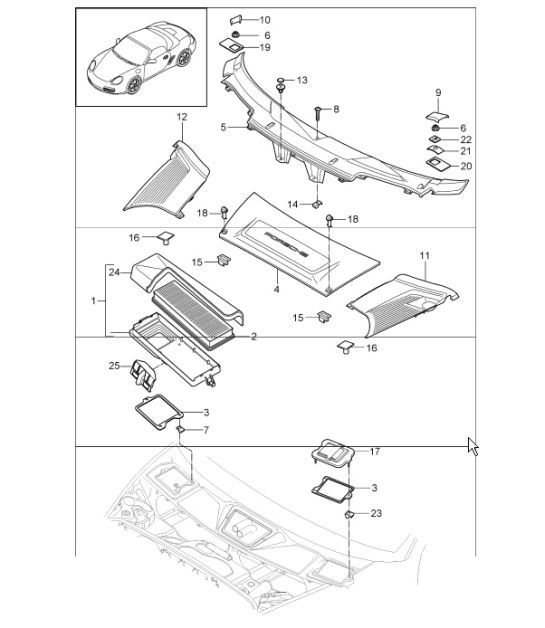 Diagram 813-20 Porsche Cayman S 3.4L 987C 2005-08 Body