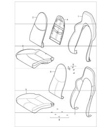 foam part cover sports seat 987 Boxster / Boxster S 2005-08