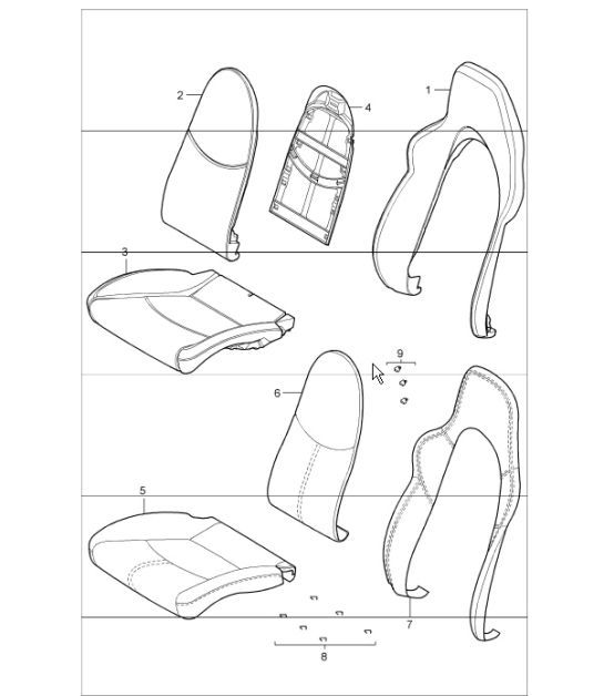 Diagram 817-17 Porsche Cayenne MK1 (955) 2003-2006 Carrosserie