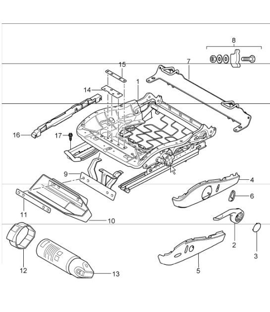 Diagram 817-23 Porsche 卡宴 S 4.5L V8 2003 年>>  车身