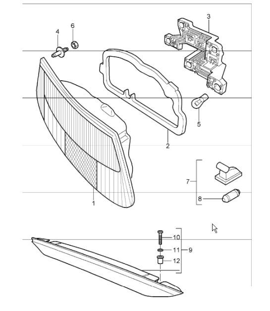 Diagram 905-05 Porsche Cayenne MK1 (955) 2003-2006 Materiale elettrico