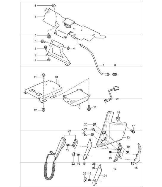 Diagram 911-10 Porsche 997（911）MK1 2005-2008 电子设备