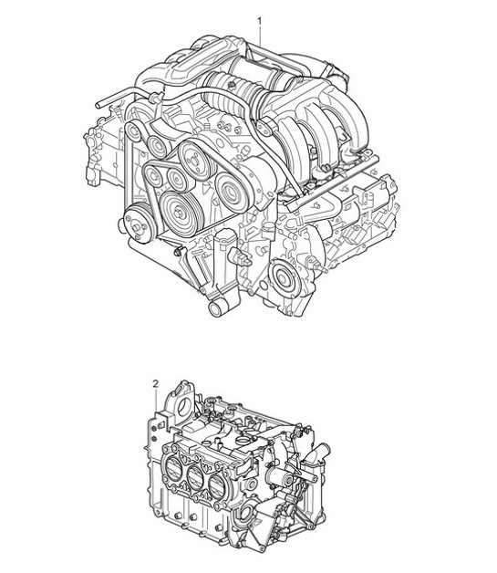 Diagram 101-000 Porsche 9YA Cayenne Coupé GTS V8 4.0L Benzine 460Pk 2021-23 