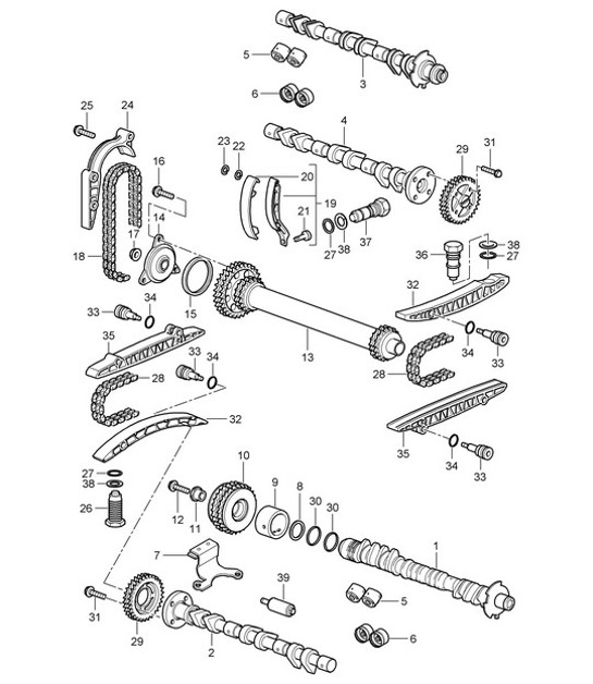 Diagram 103-010 Porsche 卡宴 3.6L 2007>> 引擎