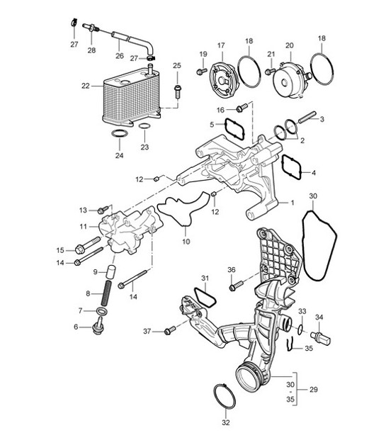 Diagram 104-000 Porsche 992 Turbo 3.8L 