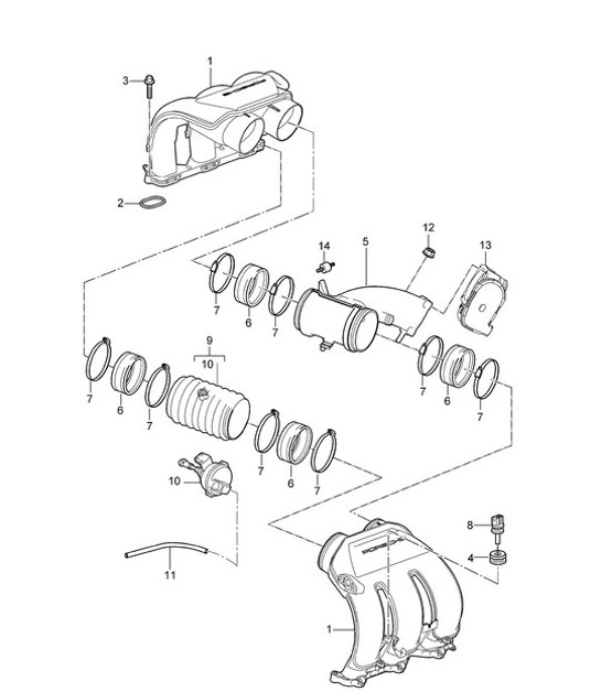 Diagram 107-010 Porsche Cayenne V6 3.0L Gasolina 340 CV 