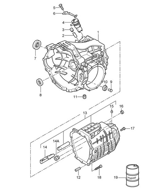 Diagram 302-000 Porsche Boxster S 981 3.4L 2012-16 Transmission