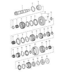 Gears and shafts - G8701+ PR:481, 5th-speed manual - 987C.1 Cayman 2.7L 2007-08