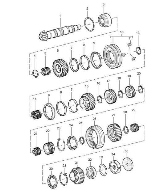 Diagram 303-005 Porsche 卡宴 V6 3.6L 汽油 300Hp 传播