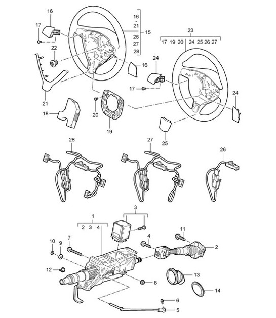 Diagram 403-005 Porsche Cayenne Turbo S 4.5L 2006>> Front Axle, Steering 
