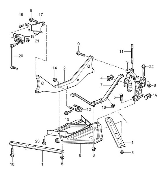 Diagram 501-001 Porsche 996 涡轮 2000-05 后轴