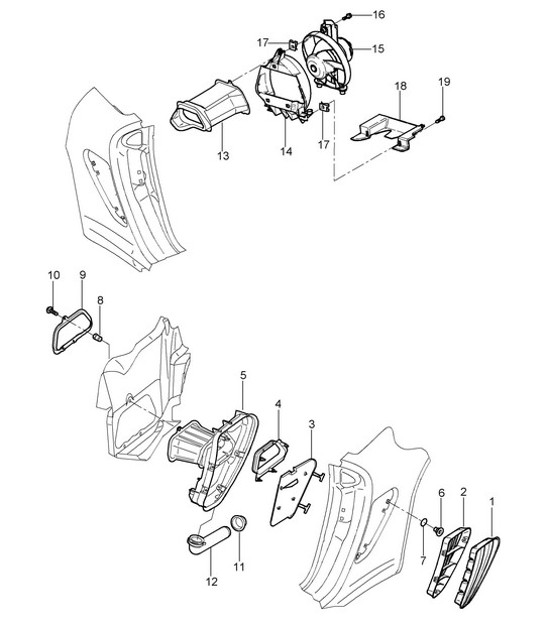 Diagram 801-080 Porsche 964 (911) TURBO 3.3L 1991-93 Carrosserie