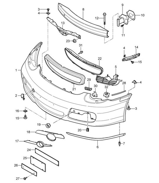 Diagram 802-000 Porsche 开曼 S 3.4L 987C 2005-08  车身