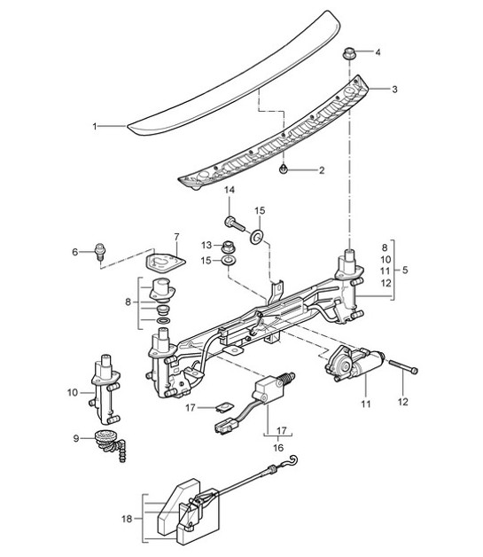 Diagram 803-007 Porsche 996 (911) (1997-2005) Carrosserie