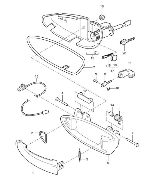 Diagram 804-020 Porsche 996 C4 3.4L 1997-08/01 Carrocería